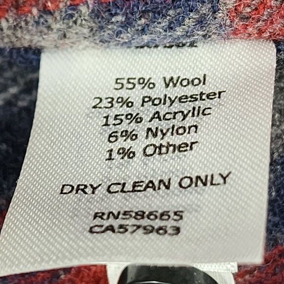 Wallin & Bros Red/Grey Wool Blend Plaid Long Sleeve Shirt, Men's Large - Picture 6 of 10